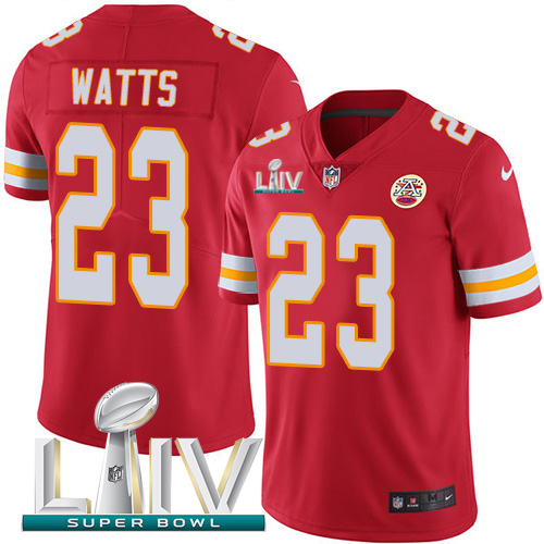Kansas City Chiefs Nike #23 Armani Watts Red Super Bowl LIV 2020 Team Color Youth Stitched NFL Vapor Untouchable Limited Jersey